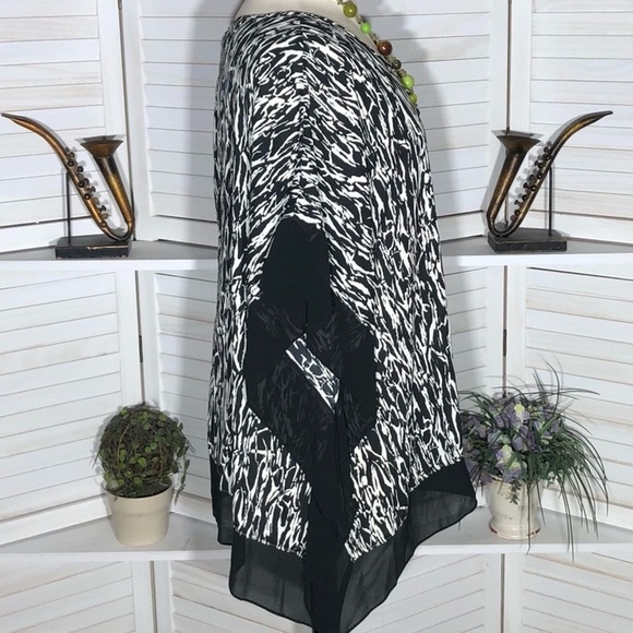 Pure Energy Kaftan Tunic Zebra Print Black White 2X 3X - Picture 3 of 11